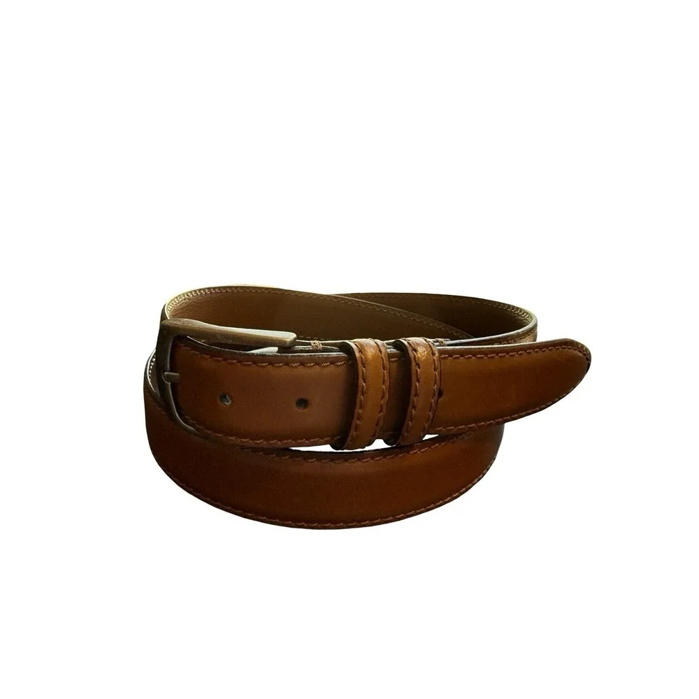 Joseph Abboud Men's Leather‎ Belt Italy 46 Brown Preppy Hipster Designer